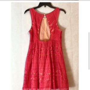 ❗️FINAL❗️ Free People Lace Rocco Dress Cherry Coral 4